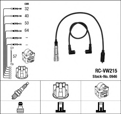 Купить 0946 NGK Комплект проводов зажигания в интернет-магазине Ravta – самая низкая цена