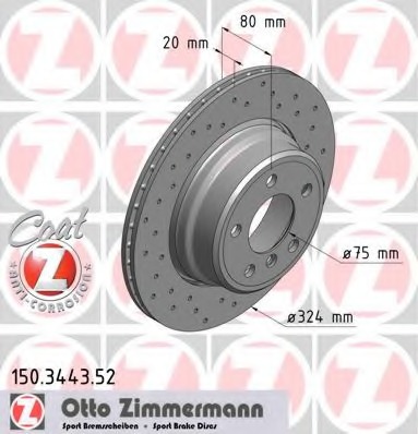 Купить 150.3443.52 ZIMMERMANN Тормозной диск в интернет-магазине Ravta – самая низкая цена