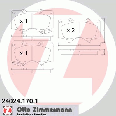 Купить 24024.170.1 ZIMMERMANN Комплект тормозных колодок, дисковый тормоз в интернет-магазине Ravta – самая низкая цена