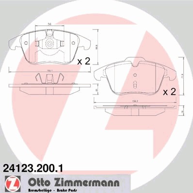 24123.200.1 ZIMMERMANN Комплект тормозных колодок, дисковый тормоз