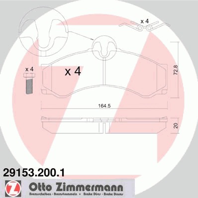 29153.200.1 ZIMMERMANN Комплект тормозных колодок, дисковый тормоз