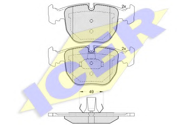 181530 ICER Комплект тормозных колодок, дисковый тормоз