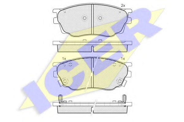 181542 ICER Комплект тормозных колодок, дисковый тормоз