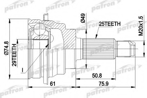 Купить pcv1039 PATRON Шарнирный комплект, приводной вал в интернет-магазине Ravta – самая низкая цена