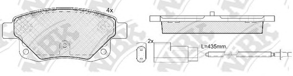 PN0431W NiBK Комплект тормозных колодок, дисковый тормоз