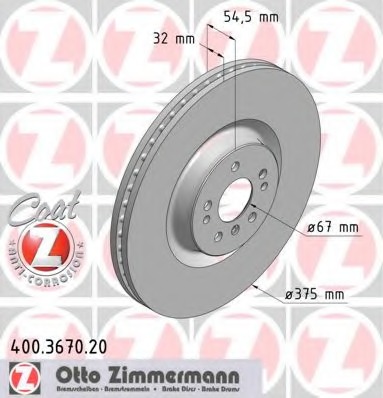 400.3670.20 ZIMMERMANN Тормозной диск