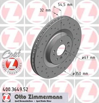 400.3649.52 ZIMMERMANN Тормозной диск