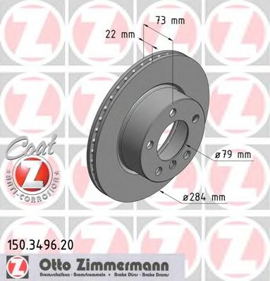 Купить 150.3496.20 ZIMMERMANN Тормозной диск в интернет-магазине Ravta – самая низкая цена