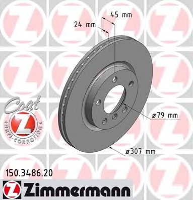 150.3486.20 ZIMMERMANN Тормозной диск