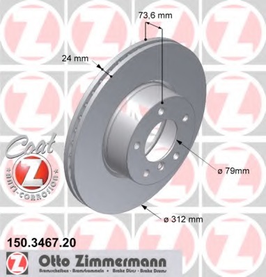 150.3467.20 ZIMMERMANN Тормозной диск