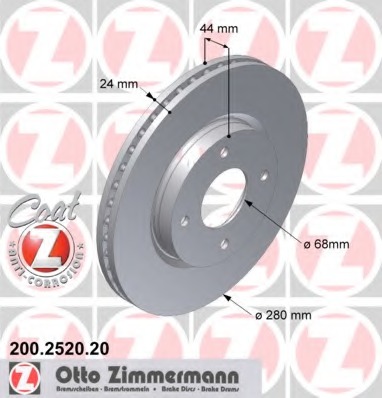 Купить 200.2520.20 ZIMMERMANN Тормозной диск в интернет-магазине Ravta – самая низкая цена