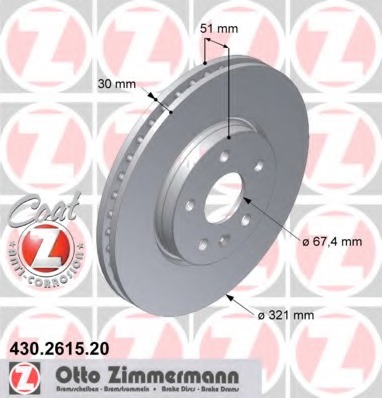 Купить 430.2615.20 ZIMMERMANN Тормозной диск в интернет-магазине Ravta – самая низкая цена