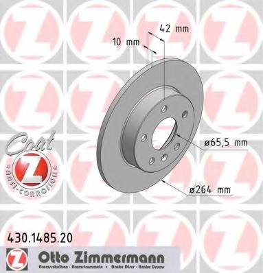 Купить 430.1485.20 ZIMMERMANN Тормозной диск в интернет-магазине Ravta – самая низкая цена