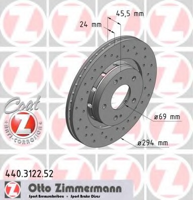 Купить 440.3122.52 ZIMMERMANN Тормозной диск в интернет-магазине Ravta – самая низкая цена
