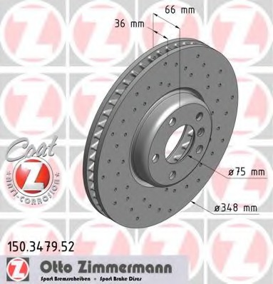 Купить 150.3479.52 ZIMMERMANN Тормозной диск в интернет-магазине Ravta – самая низкая цена