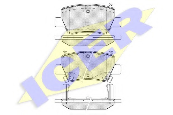 181916 ICER Комплект тормозных колодок, дисковый тормоз