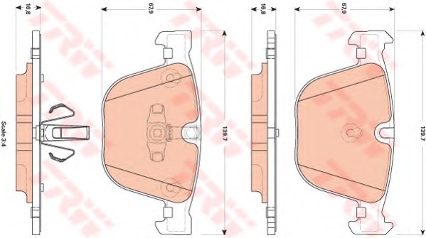 GDB1857 TRW Комплект тормозных колодок, дисковый тормоз