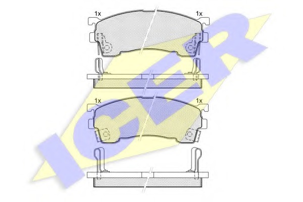 180971 ICER Комплект тормозных колодок, дисковый тормоз