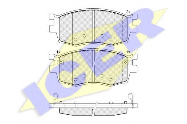 181711 ICER Комплект тормозных колодок, дисковый тормоз