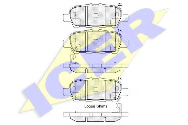 181901-203 ICER Комплект тормозных колодок, дисковый тормоз
