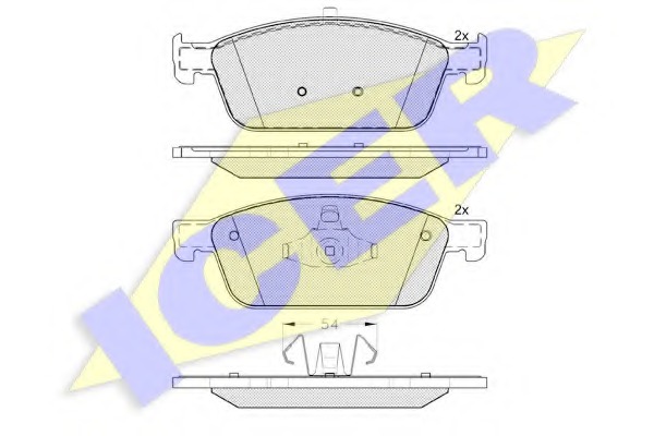 182134 ICER Комплект тормозных колодок, дисковый тормоз