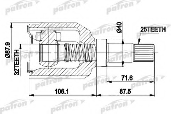 Купить pcv9937 PATRON Шарнирный комплект, приводной вал в интернет-магазине Ravta – самая низкая цена