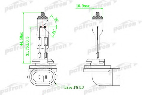 plh27w/2 PATRON Лампа накаливания, противотуманная фара
