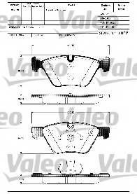 601283 VALEO Комплект тормозных колодок, дисковый тормоз