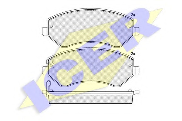 181512 ICER Комплект тормозных колодок, дисковый тормоз