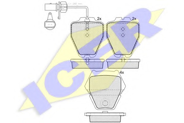 181571 ICER Комплект тормозных колодок, дисковый тормоз