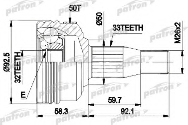 Купить pcv8957 PATRON Шарнирный комплект, приводной вал в интернет-магазине Ravta – самая низкая цена