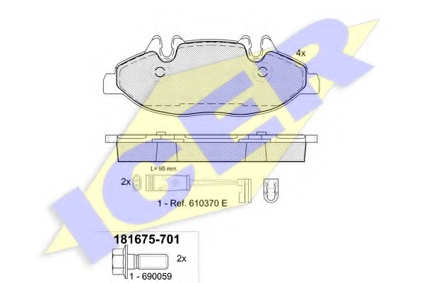 181675-701 Комплект тормозных колодок, дисковый тормоз