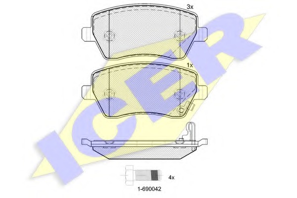 181748 ICER Комплект тормозных колодок, дисковый тормоз
