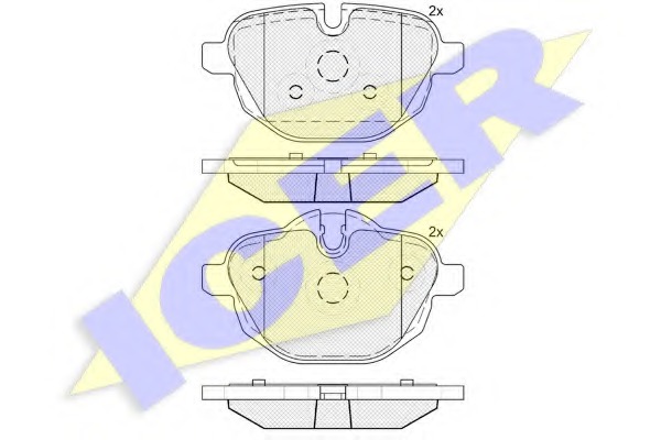 182004 ICER Комплект тормозных колодок, дисковый тормоз