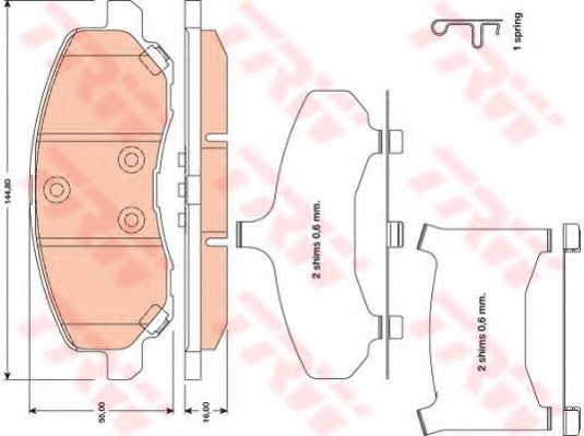 0986494575 BOSCH Комплект тормозных колодок, дисковый тормоз