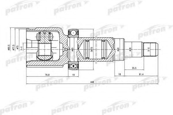 Купить pcv5036 PATRON Шарнирный комплект, приводной вал в интернет-магазине Ravta – самая низкая цена