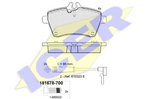 181678-700 ICER Комплект тормозных колодок, дисковый тормоз