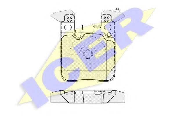 182092 ICER Комплект тормозных колодок, дисковый тормоз