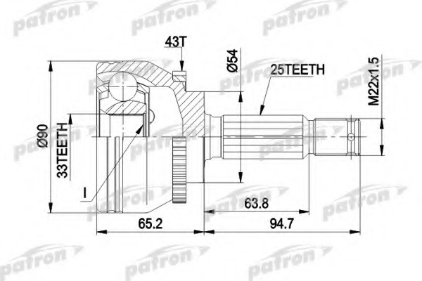 Купить pcv5052 PATRON Шарнирный комплект, приводной вал в интернет-магазине Ravta – самая низкая цена