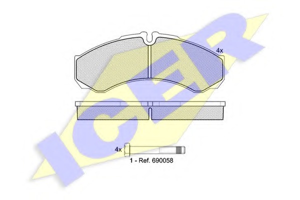 141208 ICER Комплект тормозных колодок, дисковый тормоз
