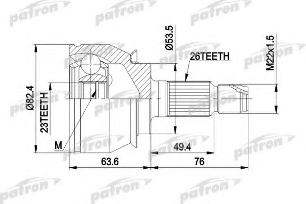 Купить pcv1001 PATRON Шарнирный комплект, приводной вал в интернет-магазине Ravta – самая низкая цена