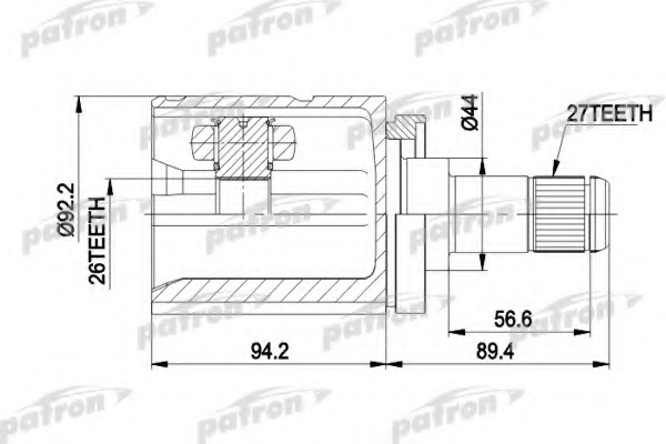 Купить pcv5003 PATRON Шарнирный комплект, приводной вал в интернет-магазине Ravta – самая низкая цена