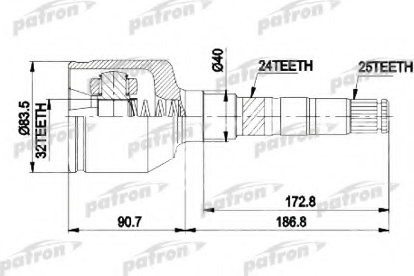 Купить pcv9537 PATRON Шарнирный комплект, приводной вал в интернет-магазине Ravta – самая низкая цена