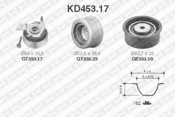 kd453.17 SNR Комплект ремня ГРМ