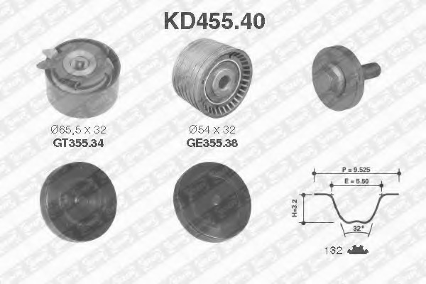 kd455.40 SNR Комплект ремня ГРМ