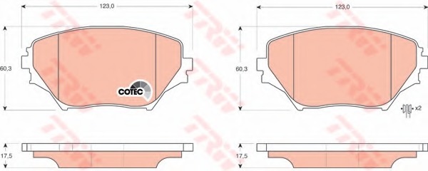 Купить GDB3251 TRW Комплект тормозных колодок, дисковый тормоз в интернет-магазине Ravta – самая низкая цена