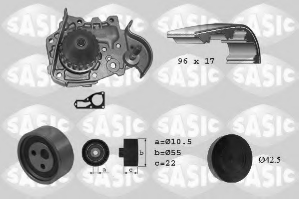 3904005 SASIC Водяной насос + комплект зубчатого ремня