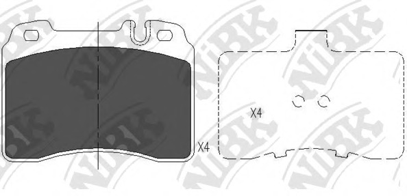 pn31022 NiBK Комплект тормозных колодок, дисковый тормоз