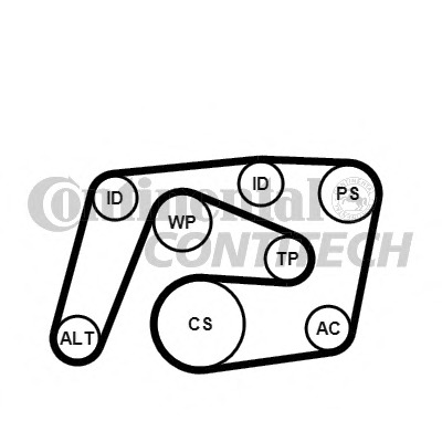 6PK2260K1 CONTITECH Поликлиновой ременный комплект