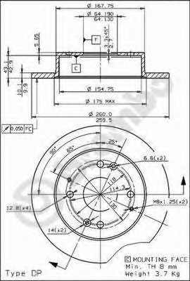 08.5803.10 BREMBO Тормозной диск